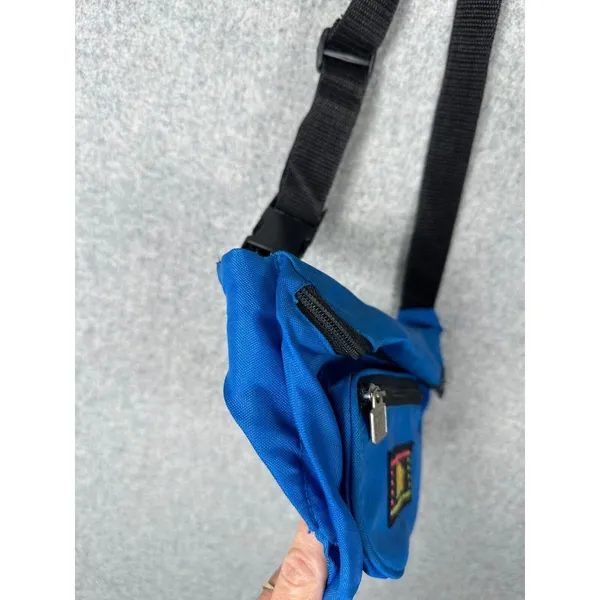 Vintage TA‎ Blue Fanny Pack 90s Retro Multiple Pockets Adjustable Retro Waist - Image 16