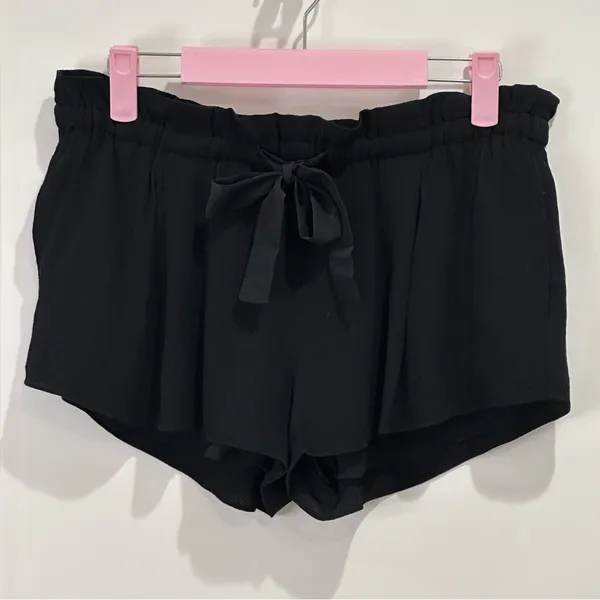 Wilfred Montrouge Shorts Crepe Paperbag Tie Waist Black Small Minimal Beachy - Image 5