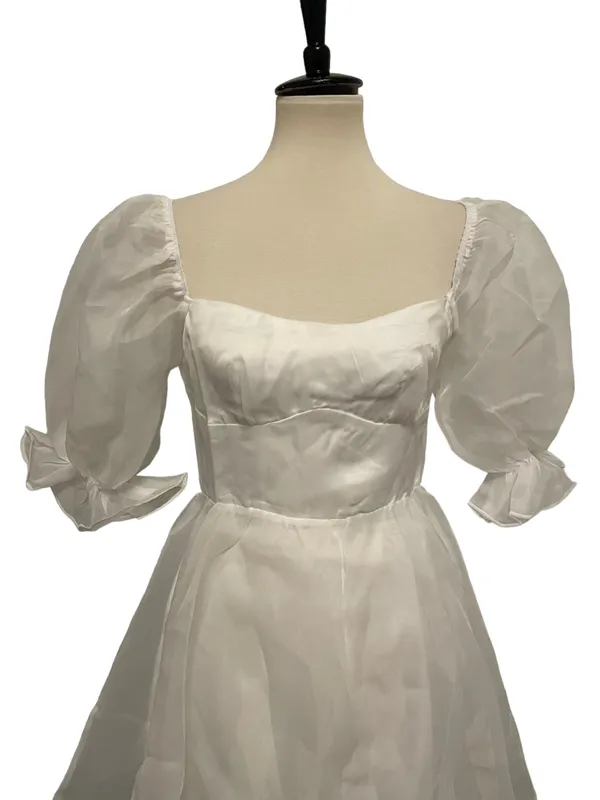 Hello Molly White Puff Sleeve Mini Dress - Image 6