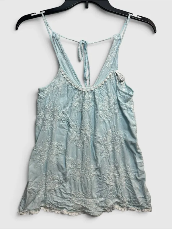 In Bloom by Jonquil Blue Embroidered Boho Camisole Tank Top XS - Image 3