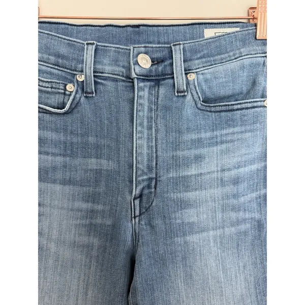 AYR The Pop Straight Jeans High Rise Medium Wash Stretch Denim Women's Size 27 - Image 7