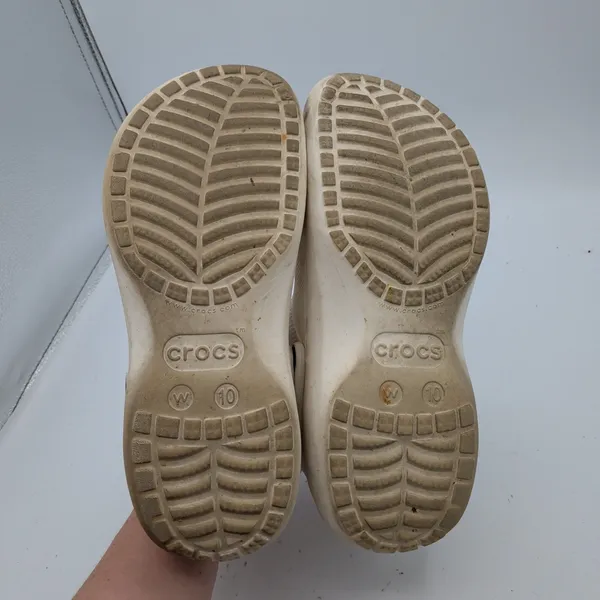 Crocs Classic Platform Clog White Platform Sandals‎ Womens 10 Chunky 206302-100 - Image 7