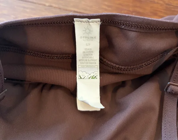OFFLINE by Aerie Sports Bra Womens Small Ribbed Brown Comfort - Image 3