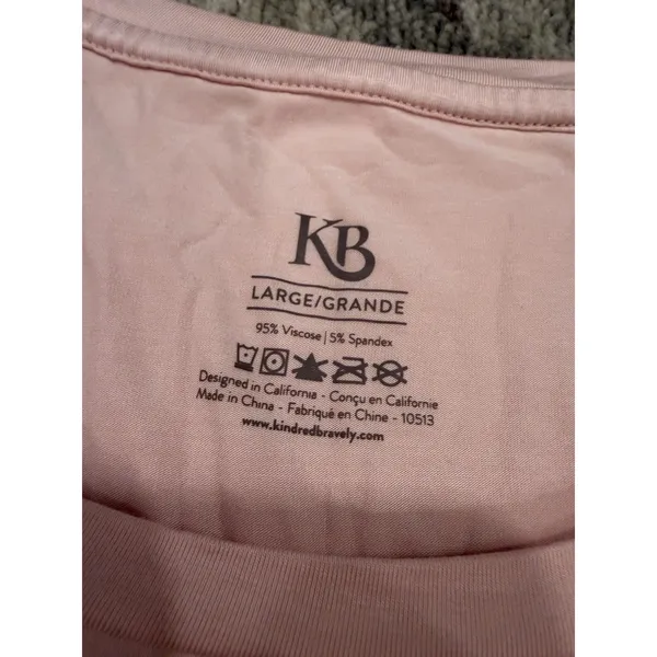 Kindred Bravely Everyday Maternity & Nursing Pocket T-shirt Dusty Pink Sz L NWT - Image 9