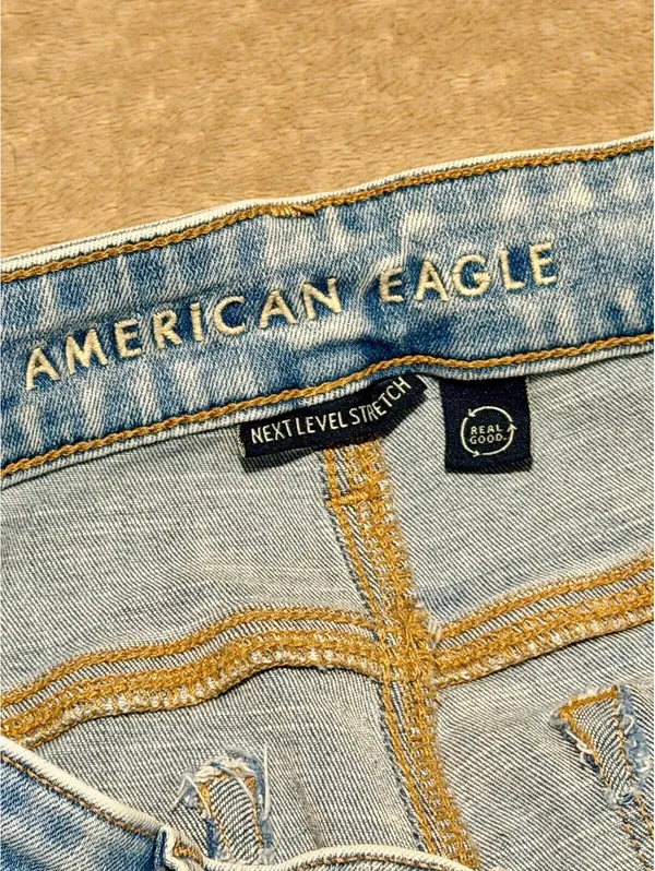 American Eagle Next Level Stretch Light Wash Distressed Flare Jeans - Image 8