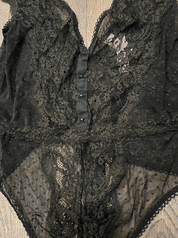 Victoria’s Secret M Black Lace lingerie bodysuit - Image 2