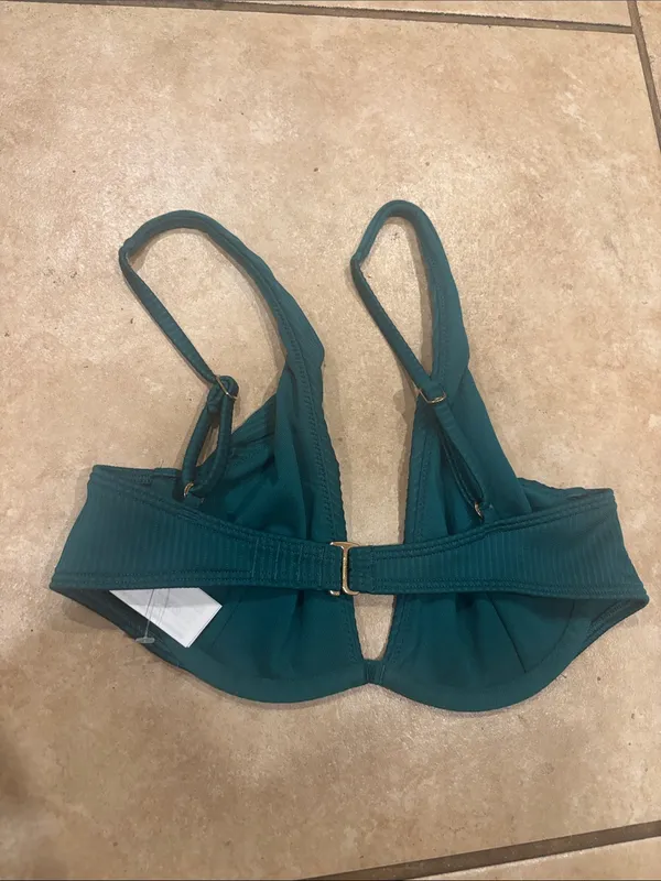 Hollister Underwire Ribbed Green Blue Bikini Top - Image 4