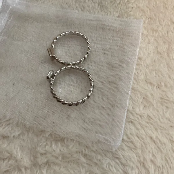 Twisted Rope Stacking Rings in Silver - Image 3
