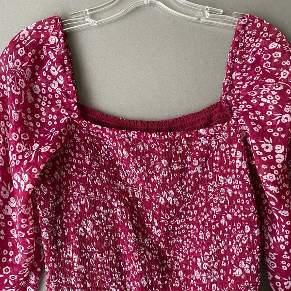Abercrombie & Fitch sz S red off shoulder boho‎ romper - Image 8