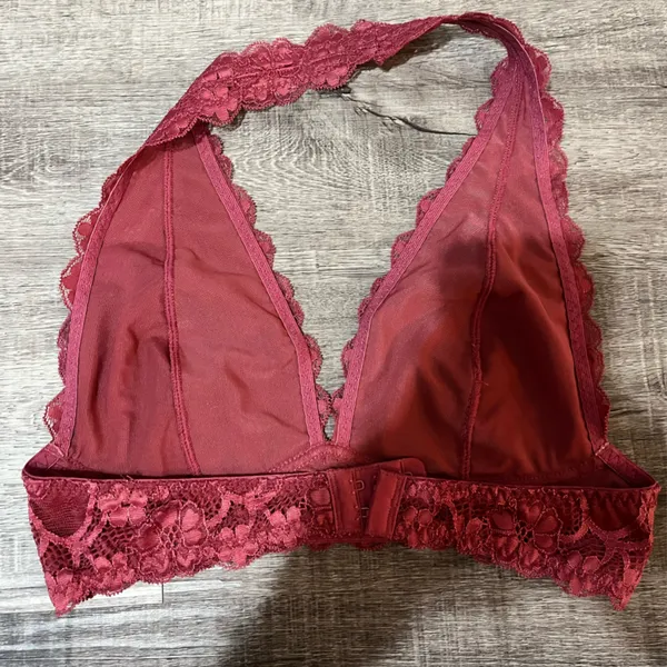 FREE PEOPLE Intimately Galloon Lace Halter Bra in Rose - Image 4