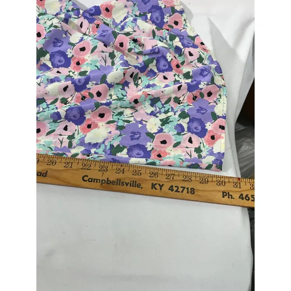 Kori Plus Floral Wide Leg Jumpsuit Women XL Purple Pink Ruffle Tie Back Flowy - Image 10