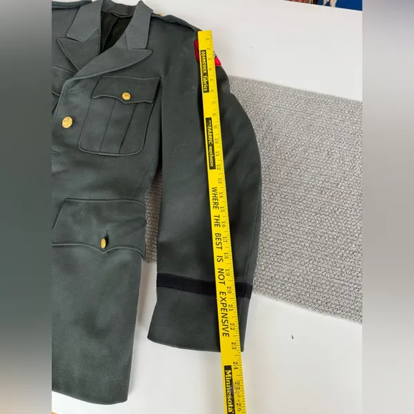 Vintage 1960’s US Army Dress Uniform Jacket Coat Blazer Army Green Badger Patch - Image 13
