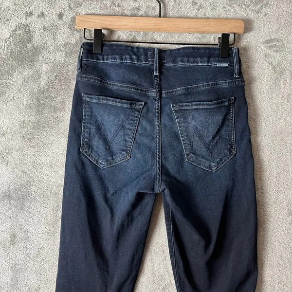 Mother High Waisted Looker Ankle Fray Size 26 Dark‎ Wash Last Call - Image 5