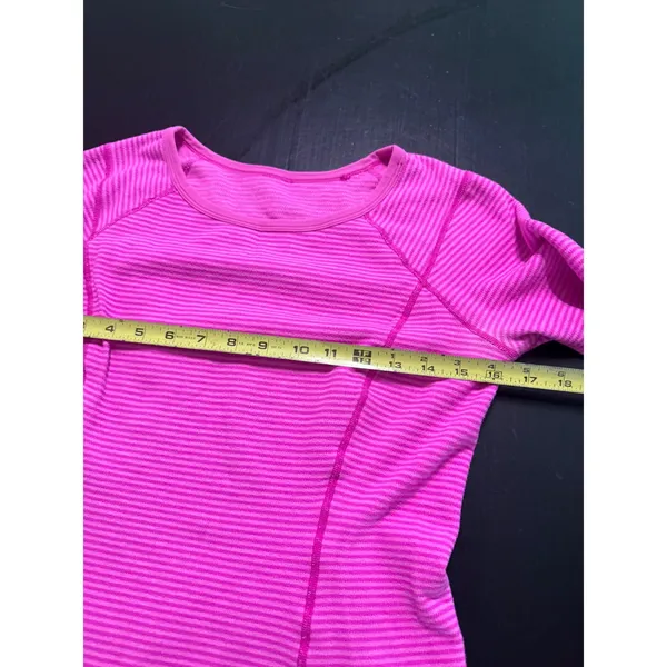Lululemon Swiftly‎ Tech Long Sleeve Shirt Pink Striped Running Top Size 6 - Image 3