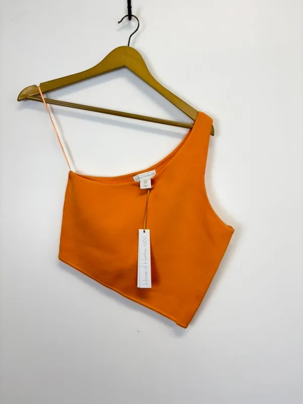NWT House of Harlow Orange One Shoulder Crop Top - Image 6
