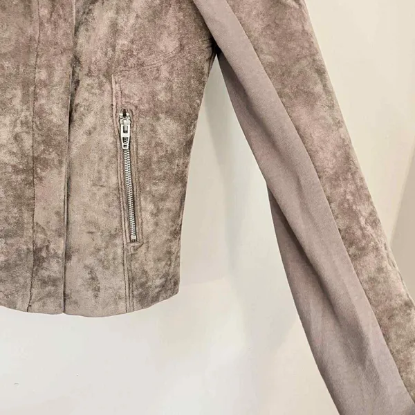 BlankNYC Faux Suede Zip Up Moto Jacket Size Medium - Image 6