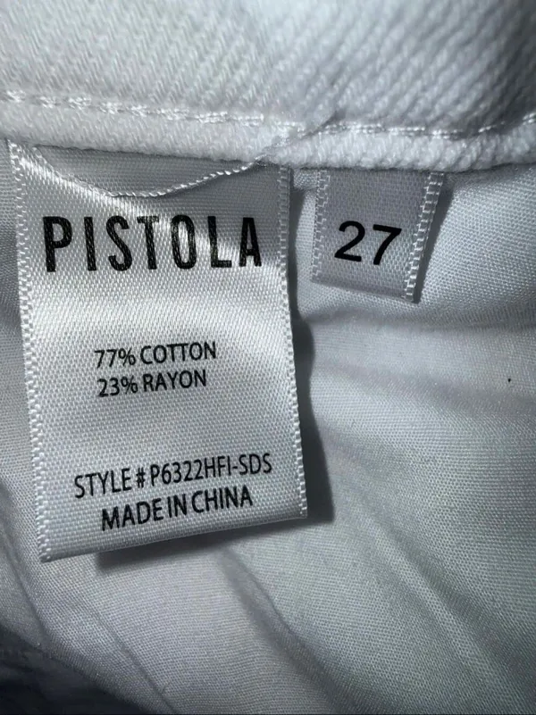 Pistola high rise white distressed button fly bootcut jeans size 27 #751 - Image 5