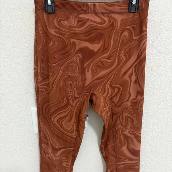 House of CB Violet Cocoa Swirl Brown Mesh Leggings High Rise Large - Image 7