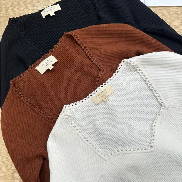 Sezane Maha Jumper Chestnut in white M - Image 3