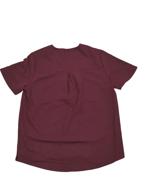 Figs Burgundy Technical Collection Medical Scrub Top With V-Neck & Pocket M - Image 2