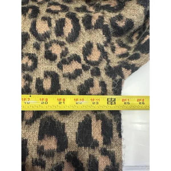 Klesis Leopard Sweater SizeM/L Brown Black Fuzzy Runs Big~Fits Like Oversized XL - Image 6
