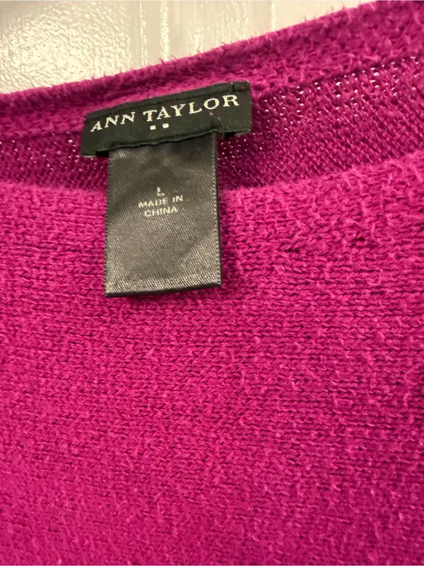 Ann Taylor Fuchsia Boatneck Sweater tunic or dress cute preppy feminine style - Image 3