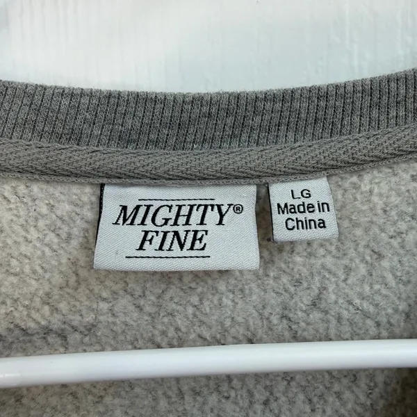 Mighty Fine red checkered crewneck cropped long sleeve sweatshirt casual large L - Image 4