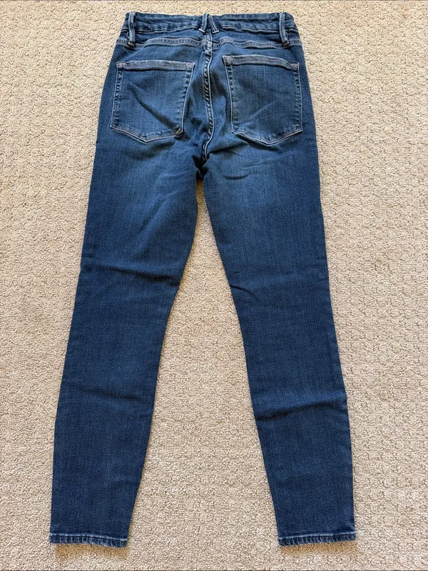 Good American Dark Blue High-Rise Good Legs Crop Skinny Jeans 4/27 Y2K - Image 8