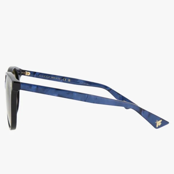 Gucci GG0091SA 004 urban round blue tortoiseshell acetate frame sunglasses brown lenses - Image 3