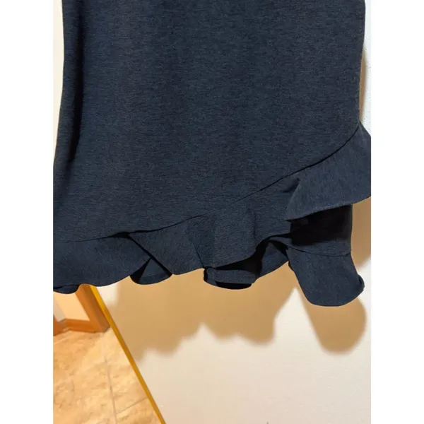 Beyond Yoga Size S Spacedye Ruffled Up High Neck Racerback Dress Black - Image 6