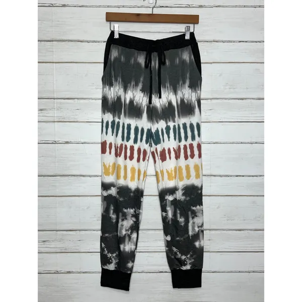 BIBI Tie Dye Lounge Set Women Small Jogger Pants Matching Top Boho Casual Set - Image 8