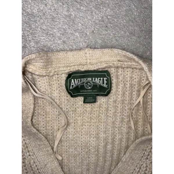 American Eagle Ivory Large Chunky Knit Cardigan‎ - Image 3