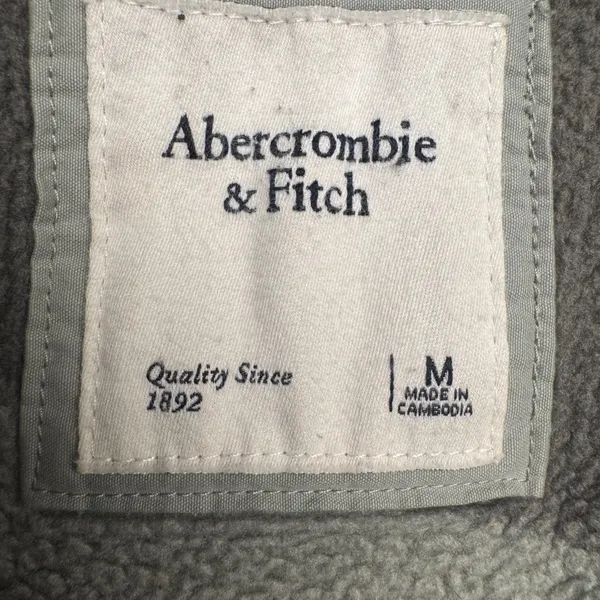 Abercrombie Fitch Camo‎ Fleece Quilted Snap Neck Pullover Sweatshirt Women M - Image 4
