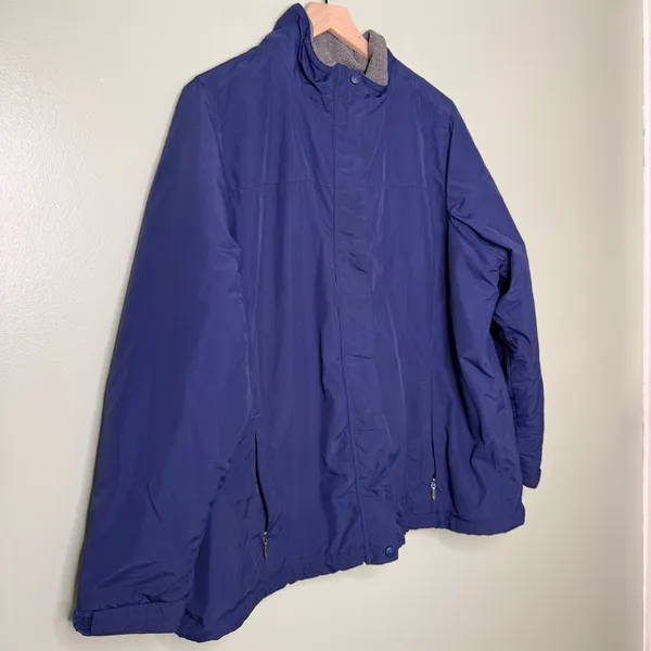 L.L. Bean Fleece Lined Full Zip Jacket Navy Blue Women’s Size 2X - Image 5