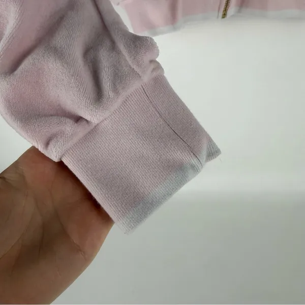 Juicy Couture Black Label Baby Pink Velour Zip Bomber - Image 5