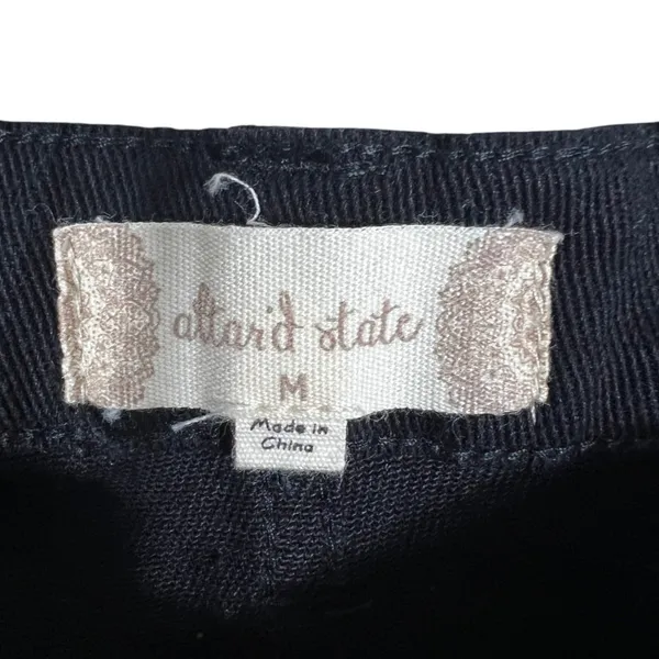 Altar'd State Fringe Front Raw Hem Denim Shorts Black Western Boho Size M - Image 5