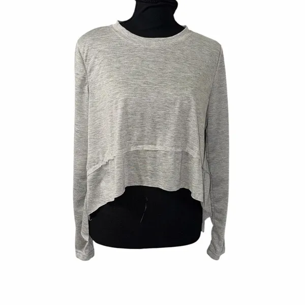 Velvet Vault Gray Pullover Lightweight Crop Top(Size Small) Gray - Image 5