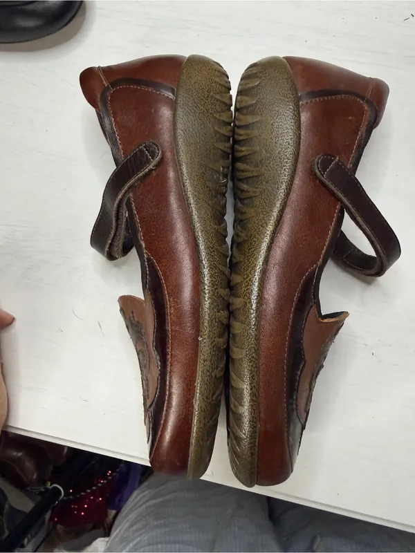 Naot Motu Mary Jane Flats Brown Leather Slip On Comfort Fit Boho Casual Sz 7 - Image 6