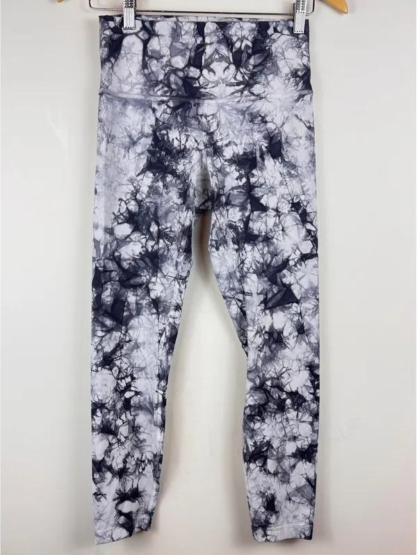 Lululemon Wunder Under Hi-Rise Shibori White Black Leggings Size 6 Luxtreme - Image 3