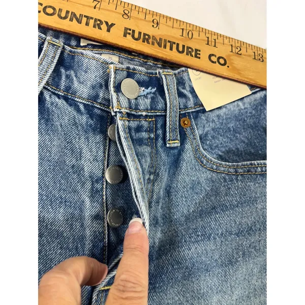 Universal Thread Mid‎ Rise 90s Baggy Patchwork Denim Jeans Women 2S Button Fly - Image 6