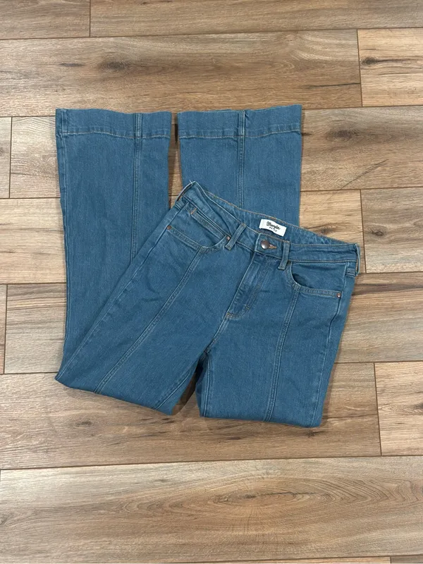 WRANGLER RETRO Western Cotton High-rise Trouser Flare Jeans | Size 28 x 32 - Image 3