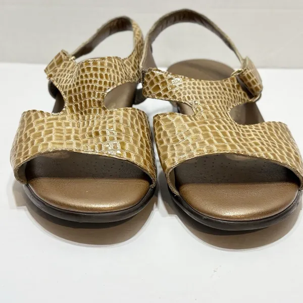 SAS Suntimer Tripad Comfort US 9 Snake Print Bronze Patent Leather Sandals - Image 8