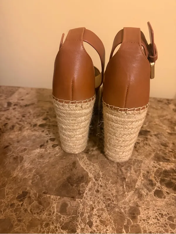 Marc Fisher Brown Suede Espadrille Wedge Sandals - Image 6