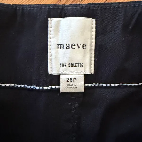 Maeve Anthropologie Colette Cropped Wide-Leg Pants in Black Size 28P - Image 8