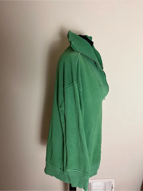aerie Green Knit Sweater with Ribbed Sweatshirt NWOT - Image 3