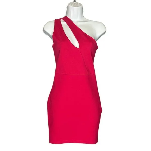 Superdown Barbie Pink Nava One Shoulder Mini Dress SMALL Asymmetrical‎ Revolve - Image 8