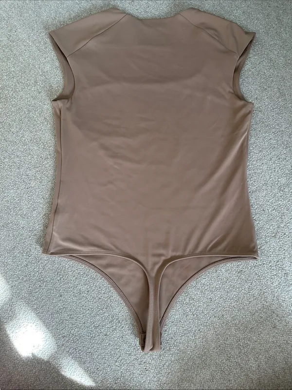 Express “Body Contour” Women’s Tan/Nude One-Piece Bodysuit- Size Large - Image 2
