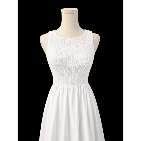 New! Petal & Pup Lillie Maxi Dress White Open Back Tie Smocked Midi Dress Small - Image 4