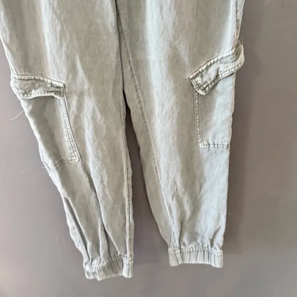 C&C California Womens Sage Green‎ Linen Blend Cargo Jogger Pants Size M Bohemian - Image 3
