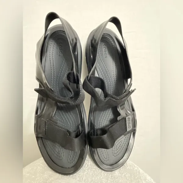 Crocs Swiftwater Sandals Black Unisex M12 /W14– Lightweight Water-Friendly (B3)✨ - Image 4